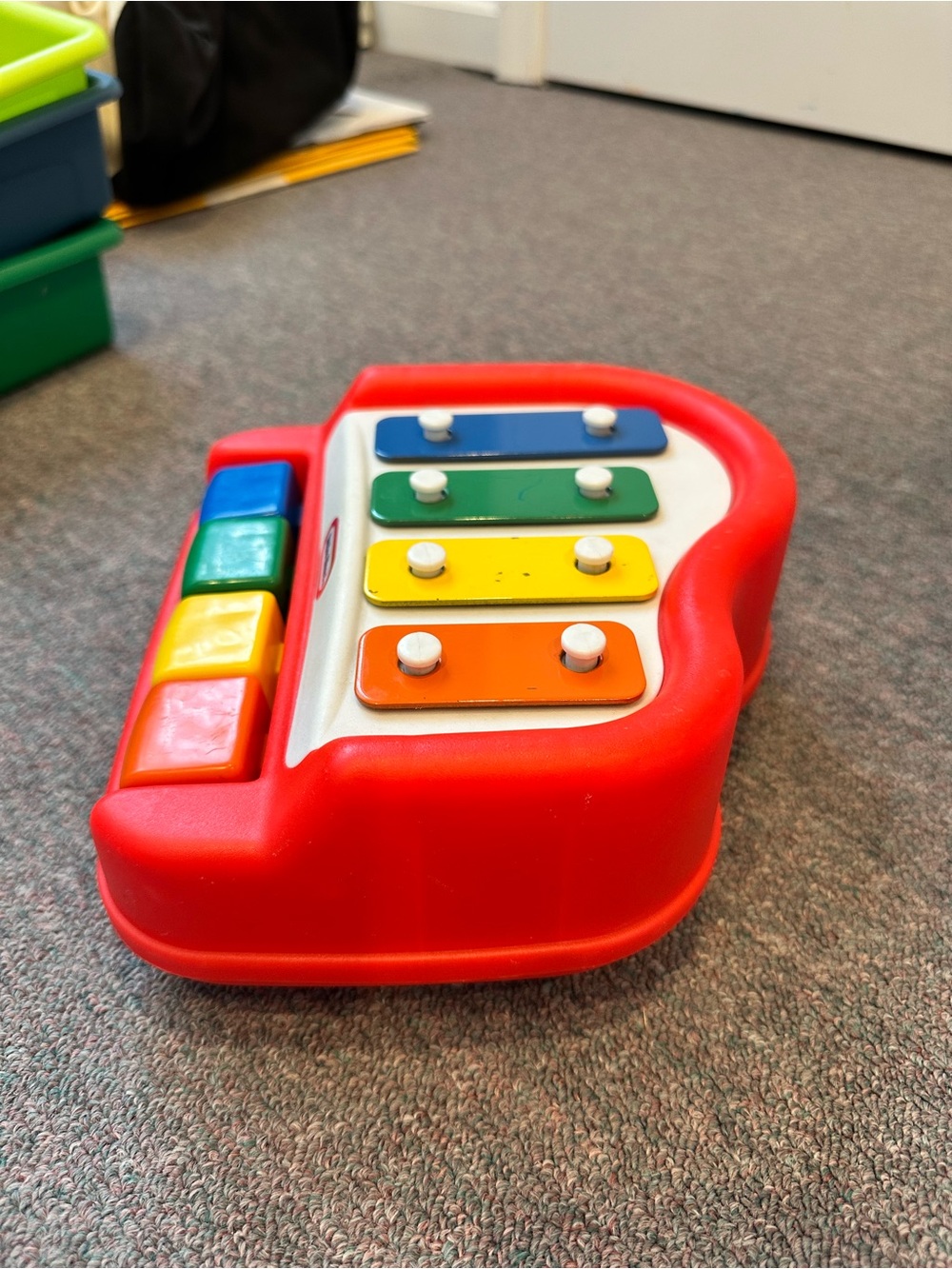 Vintage LITTLE TIKES Piano Xylophone Tap a Tune Red Toddler Musical BABY Toy - Picture 3 of 6